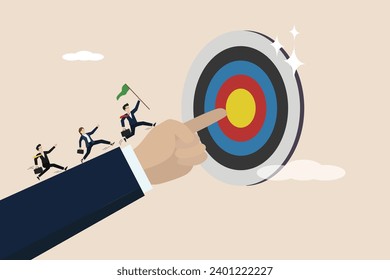 Goal oriented, set goals and focus on targets and goals to achieve success, work towards mission targets, teamwork goes hand in hand pointing towards the target.