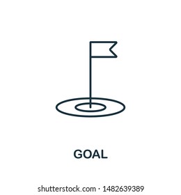 Goal outline icon. Thin style design from startup icons collection. Creativegoal icon for web design, apps, software, print usage.