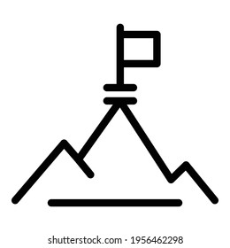 Goal peak icon. Outline goal peak vector icon for web design isolated on white background