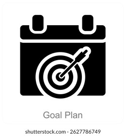 Diseño de concepto de icono de Vector de Plan de meta