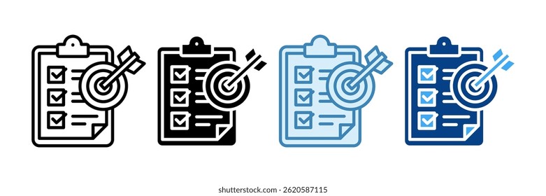 Goal Planner Icon Set Multiple Style Collection