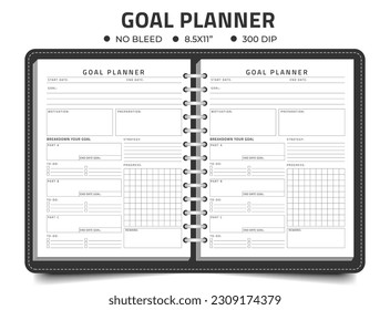 Goal planner logbook or notebook