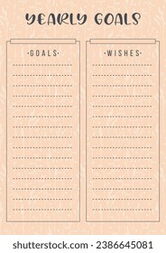 Goal planner template with wild flowers. Pink background blank printable sheet.