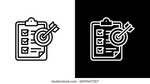 Goal Planner White Icon Set Design