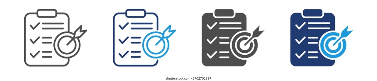 Icono de planificación de objetivos Establecer varios estilos
