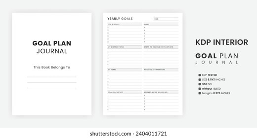 Goal Planning Journal Template, Yearly Goals Planner