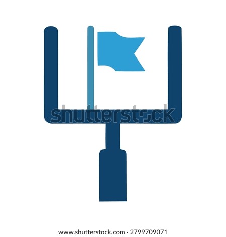 Goal Post with Flag Glyph Icon for Achieving Success