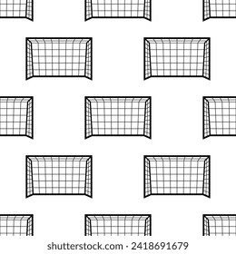 Goal Post Icon Seamless Pattern, Post Supporting A Crossbar And Forming The Goal On A Playing Field Vector Art Illustration