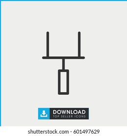 goal post icon. simple outline goal post vector icon. on white background.