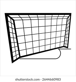 Ícone De Postagem De Meta, Postagem Que Suporta Uma Barra Cruzada E Forma A Meta Em Uma Ilustração De Arte Vetorial De Campo De Jogo