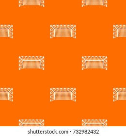 Goal post pattern repeat seamless in orange color for any design. Vector geometric illustration