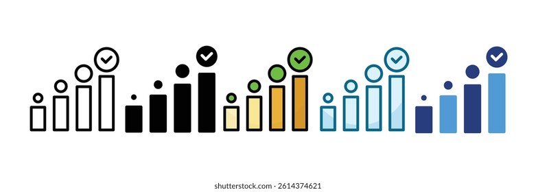 Goal Progress Icon Set Multiple Style Collection