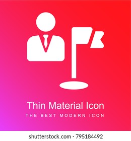Goal red and pink gradient material white icon minimal design