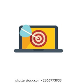 Goal research icon flat vector. Customer group. Media service isolated