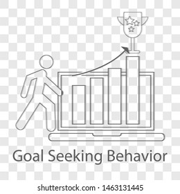 Goal Seeking Behavior icon on transparency background. Modern flat design vector illustration. Symbol for your web site design.