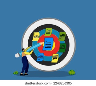 Goal setting, achievable target ,mission to accomplishBusinessman writes goals in a journal and puts them in order.