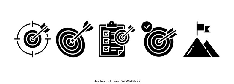 Goal Setting con Set Multiple Style Collection, Containing design Focus Target, Target Achieved, Target Dartboard, Goal Planner, Achievement