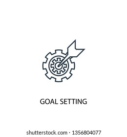 goal setting concept line icon. Simple element illustration. goal setting concept outline symbol design. Can be used for web and mobile UI/UX