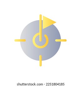 Goal setting flat gradient two-color ui icon. Steps toward achievement. Making progress. Advancement. Simple filled pictogram. GUI, UX design for mobile application. Vector isolated RGB illustration