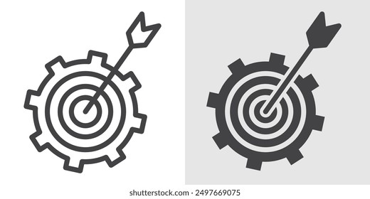 Goal setting icon Black line art vector logo set