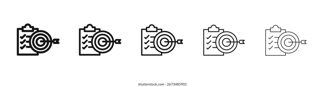 Icono de ajuste de objetivos signo de Vector en blanco y negro