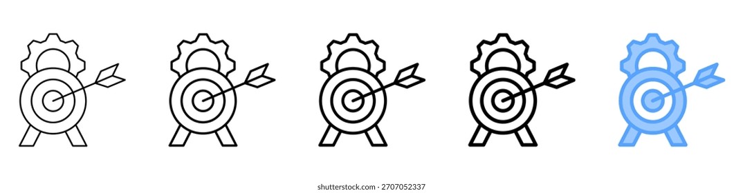 Goal Setting Icon Different Style Outline Collection Set