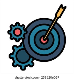 Goal Setting Icon Element For Design