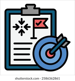 Goal Setting Icon Element For Design
