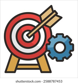 Goal Setting Icon Element For Design
