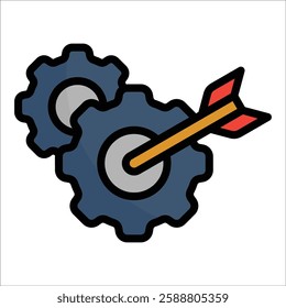 Goal Setting Icon Element For Design