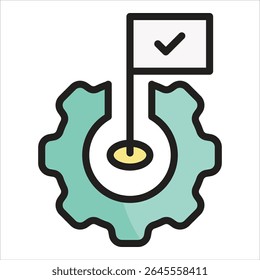 Goal Setting Icon Element For Design