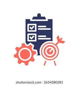 Ilustração do vetor de cor do glifo da configuração de meta