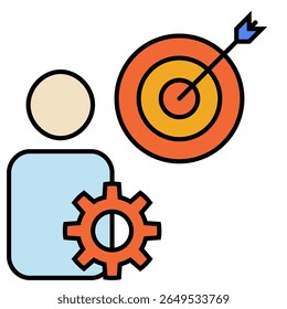 Icono de la fijación de la meta aislado en blanco