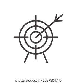 goal setting icon isolated stroke in black color