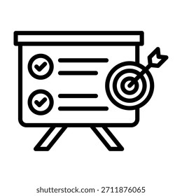 Goal Setting Icon Line Style Vector Illustration