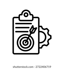 Ilustración vectorial de línea de ícono de configuración de objetivos
