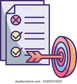 Goal setting Icon - Lineal Color Style - Meritocracy Theme