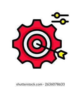 Goal Setting. Icon Lineal Color Vector Illustration