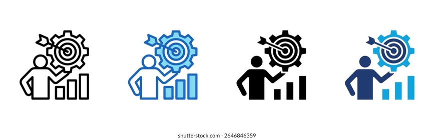 Goal Setting icon Multi Style Vector Illustration