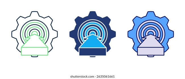 Ícone de Configuração de Meta representado pelo ícone de Configuração de Meta Estilo Azul, Dualino e Dualtone.