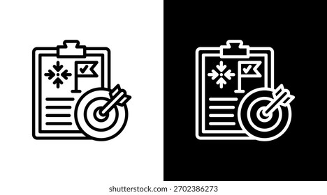 Ajuste de objetivos con diseño de conjunto de iconos
