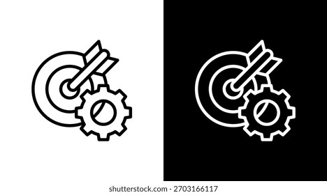 Ajuste de objetivos con diseño de conjunto de iconos