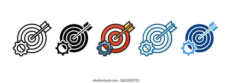 Goal Setting Icon Set Multiple Style Collection