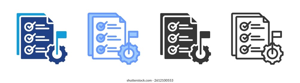 Goal Setting icon set multiple style collection