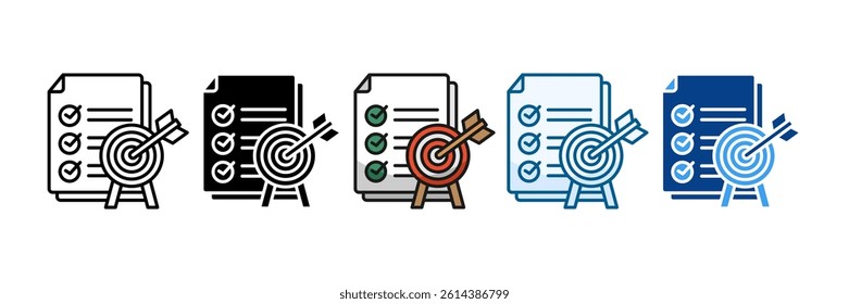 Goal Setting Icon Set Multiple Style Collection