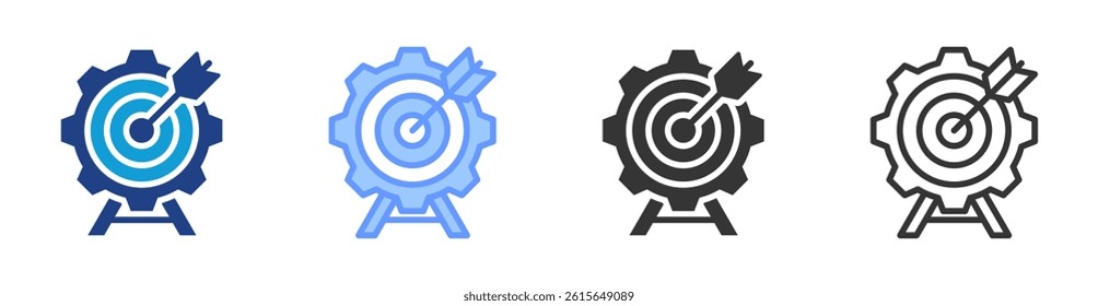 Goal Setting icon set multiple style collection
