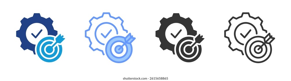 Goal Setting icon set multiple style collection