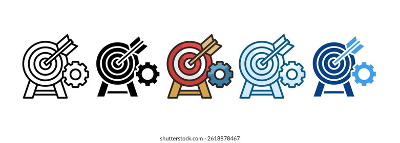 Goal Setting Icon Set Multiple Style Collection