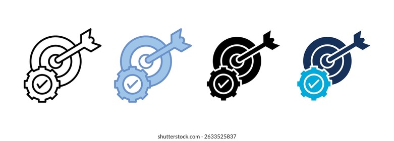 Goal Setting Icon Set Multiple Style Collection