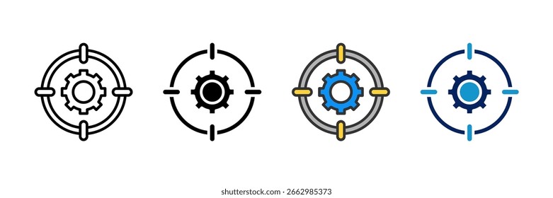 Goal Setting Icon Set Multiple Style Collection